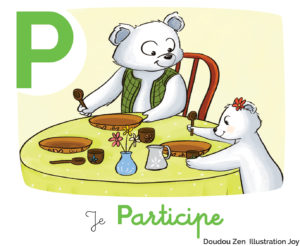 Alphabet enfant Lettre P je Participe