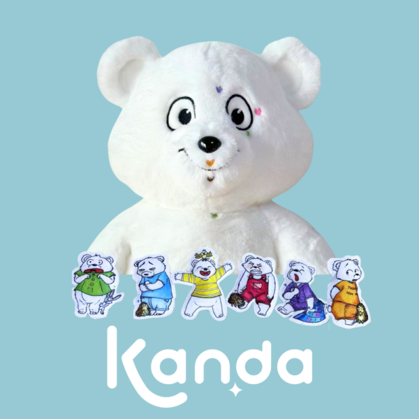 Ours en peluche KANDA avec ses points d'acupressure qui apaise les émotions des enfants