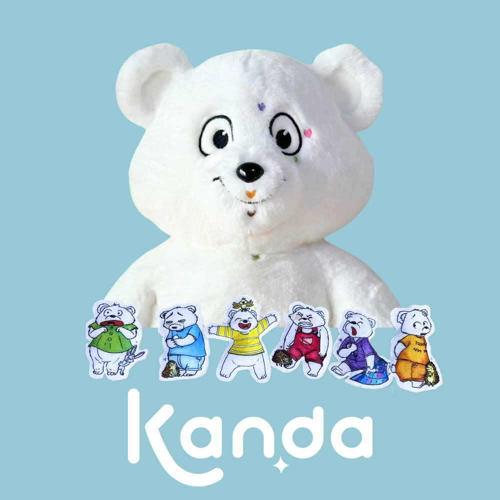 Peluche des émotions KANDA l'ours polaire