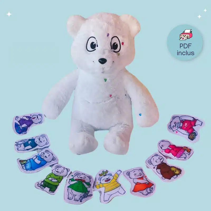 peluche émotions Kanda et ses 10 oursons emotion