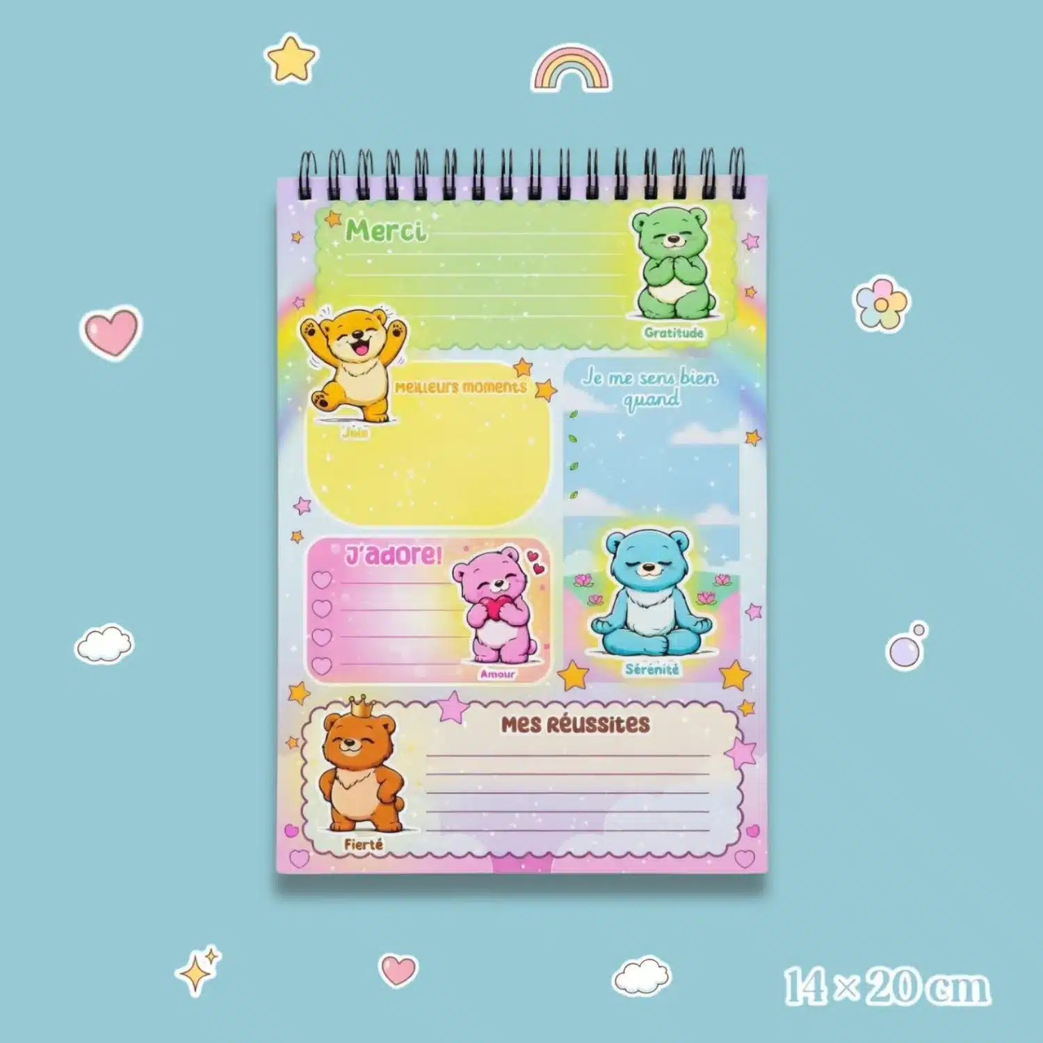 mon carnet bonheur enfant : gratitude, joie, réussites