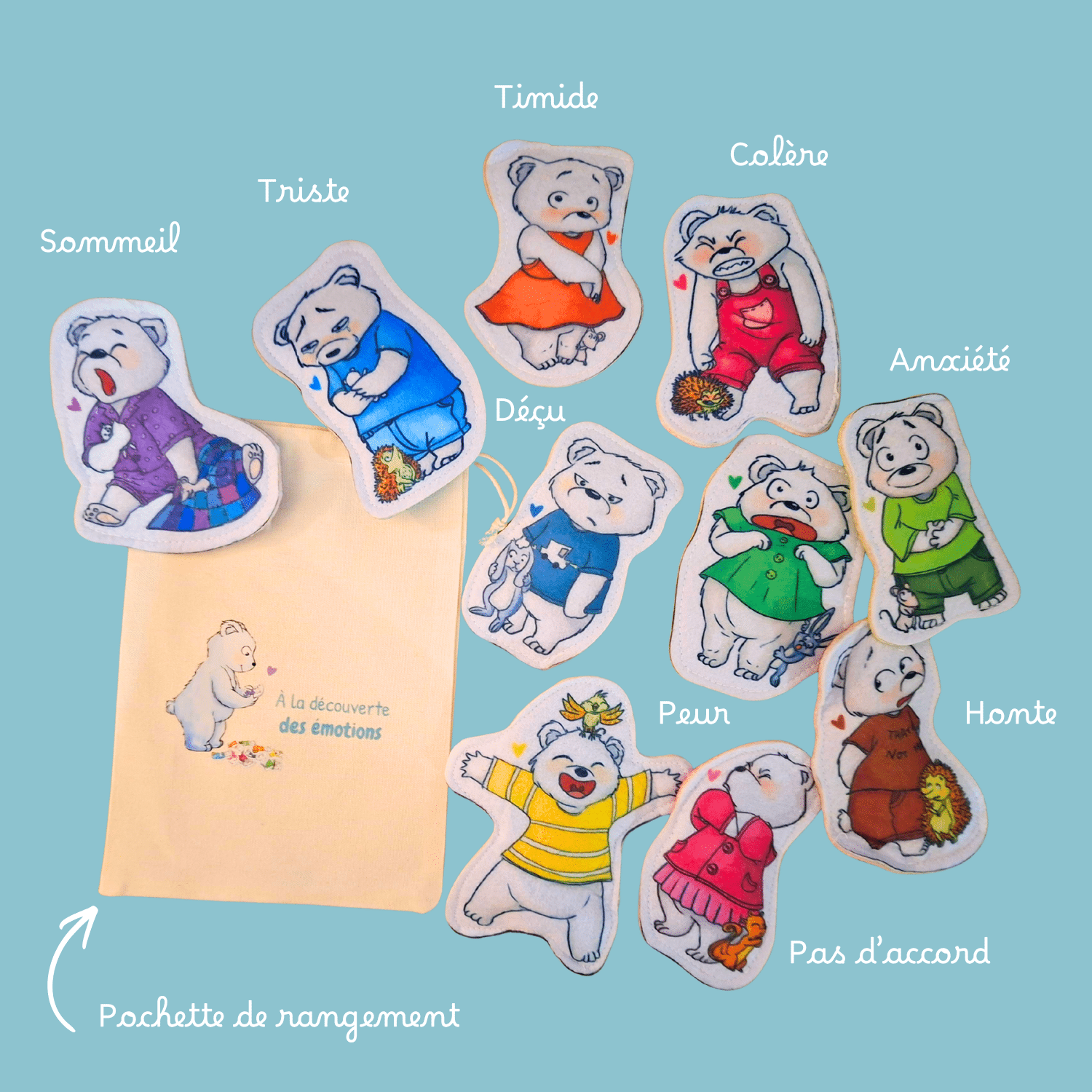 Oursons en feutrine à la découverte des émotions avec KANDA